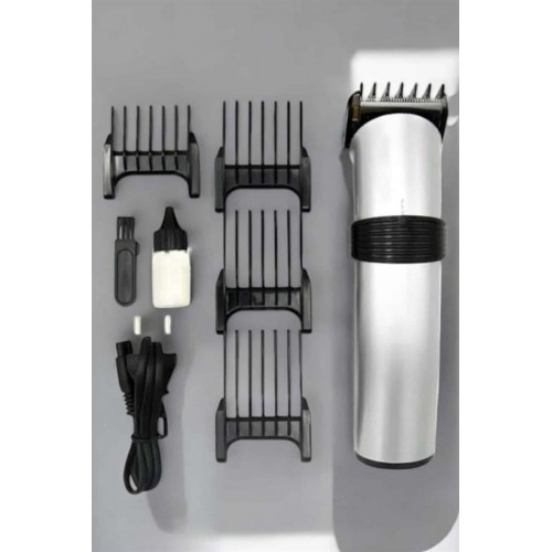 4 Taraklı Profesyonel Şarjlı Saç ve Sakal Kesme Tıraş Makinesi Seti