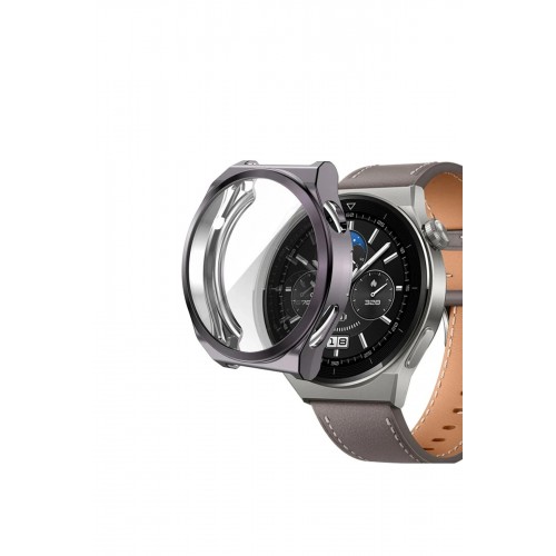 Huawei Watch GT3 Pro 43mm Dota Camlı Kasa Ekran Koruyucu - Uzay Grisi-(5796)