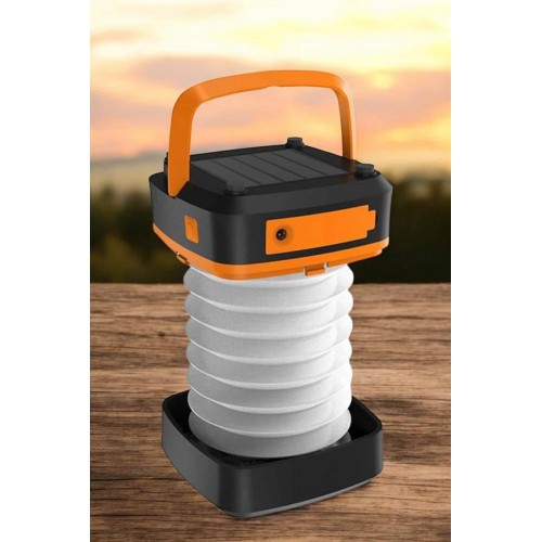 Güneş Enerjili Led Lamba Kamp Lambası Katlanabilir Lamba USB Şarjlı