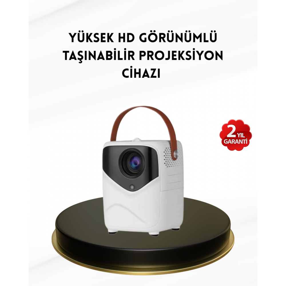 Mini Akıllı Projektör – 1080P Full HD 64GB Depolama 2GB RAM Uzaktan Kumanda Destekli