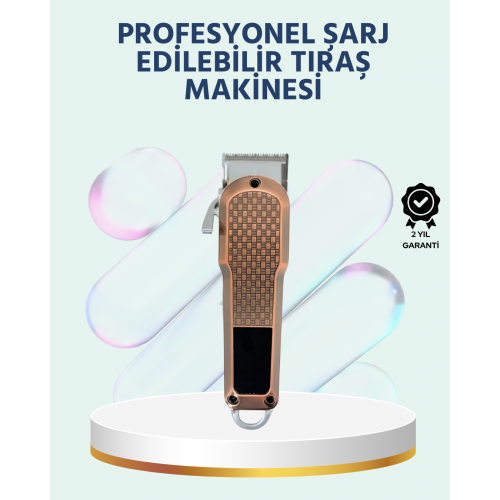 Şarjlı Saç Kesme Makinesi – Type-C Girişli LCD Ekranlı ve Sessiz Motor