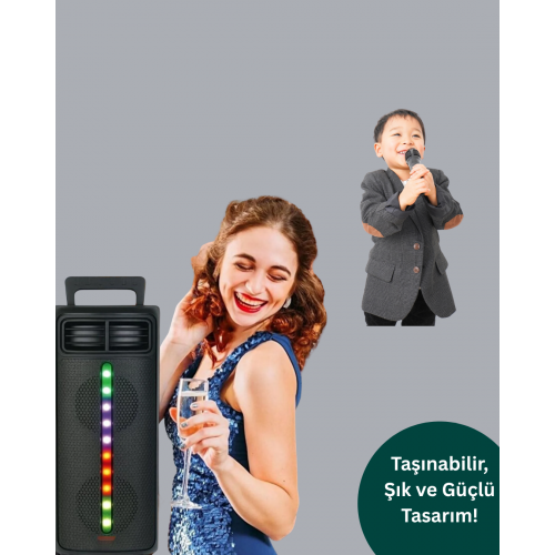 Kablosuz RGB Işıklı Bluetooth Hoparlör | Ev Parti ve Açık Hava Kullanımı Kablosuz RGB Işıklı Bluetooth Hoparlör | Ev Parti ve Açık Hava Kullanımı