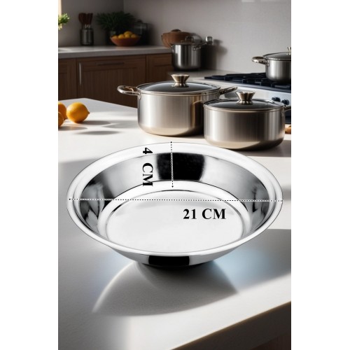 Turk 21 cm 4 LÜ Tabak Seti Paslanmaz Çelik B.Caprio Design