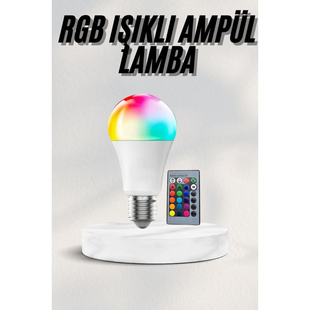 Akıllı RGB Led Ampul Led Uzaktan Kumandalı Renk Değiştiren Ampul
