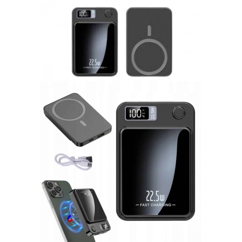 Magsafe Powerbank 10.000 mAh 22.5 Watt Hızlı Şarj Göstergeli Kablosuz Taşınabilir Şarj