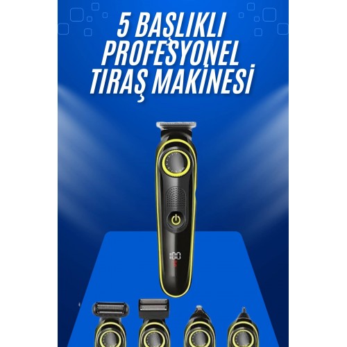 Tıraş Makinesi Şarjlı 5 Başlıklı Burun ve Kulak Temizleme