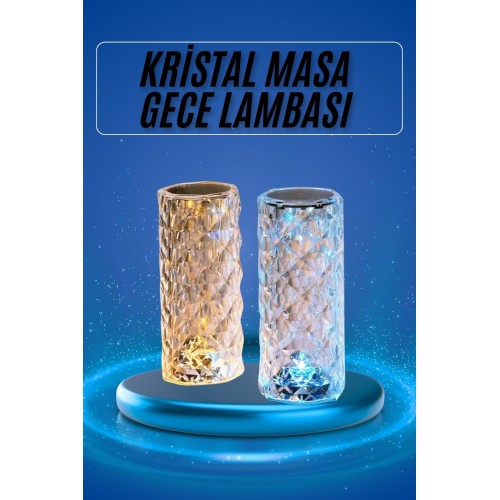 Yeni Nesil Modern Kristal Masa ve Gece Lambası Dokunmatik Renk Değiştirebilen
