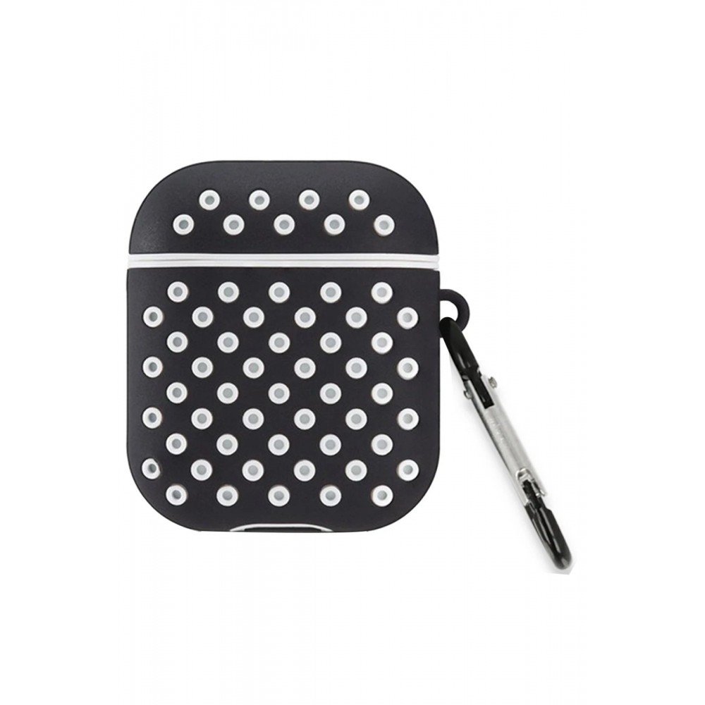 Airpods 2 (2.nesil) Spor Delikli Kılıf - Siyah-Beyaz-(5796)