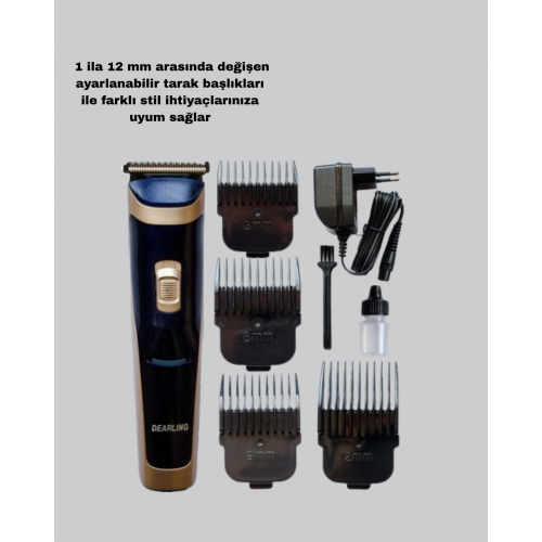 Unisex Şarjlı Saç ve Sakal Tıraş Makinesi – Ayarlanabilir Tarak Başlıkları Sessiz Motor