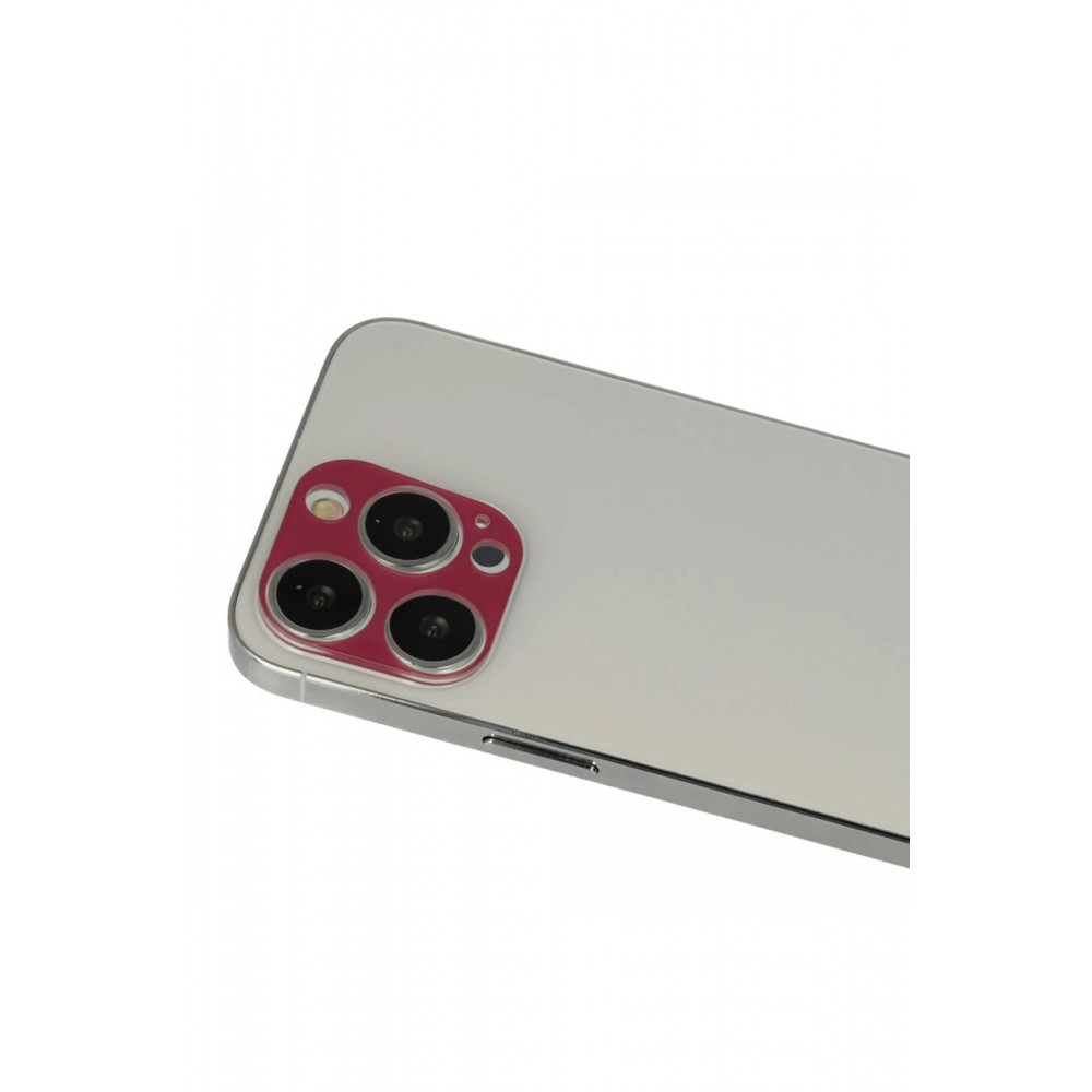 iPhone 13 Pro Max Rainbow Kamera Lens Koruma Cam - Koyu Kırmızı-(5796)