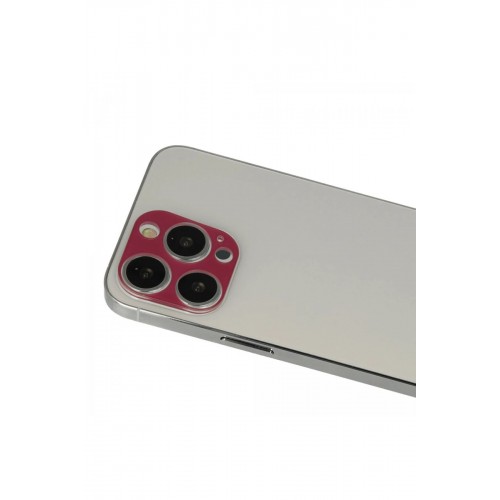 iPhone 13 Pro Max Rainbow Kamera Lens Koruma Cam - Koyu Kırmızı-(5796)