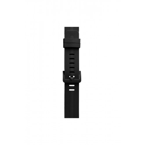 Apple Watch 38mm KR408 Çizgili Silikon Kordon - Siyah-(5796)