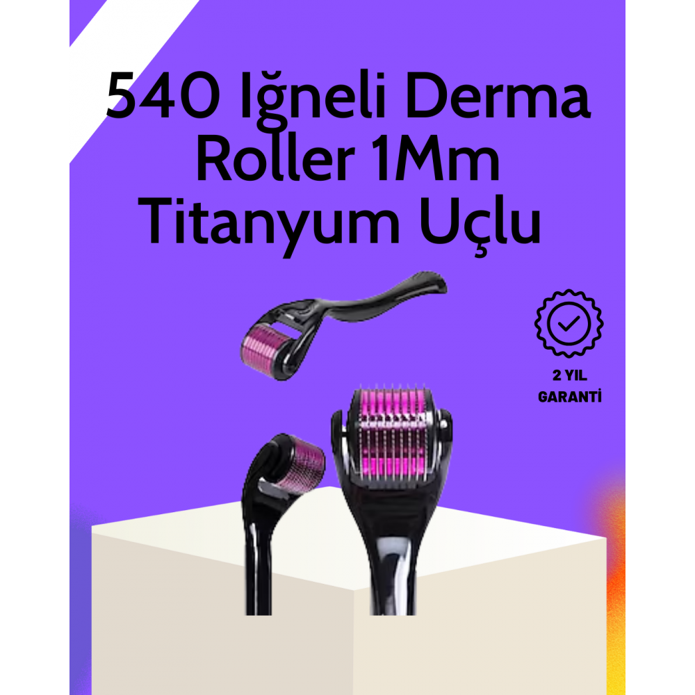 Evde Güvenli Kullanım İçin Titanyum Derma Roller – Siyah Saplı