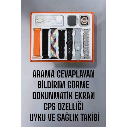 Akıllı Saat 7 Kordonlu MetalPlastik Ve Hasır Kordon Seçeneği