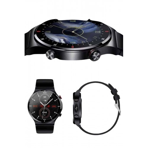 Amoled Ekran Metal Deri Silikon Kordonlu Uyku ve Sağlık Takibi